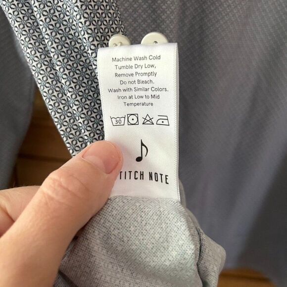 Men's NWT Stitch Note Size XL Button Front Shirt Blue White Athletic Collared‎ - Picture 8 of 8